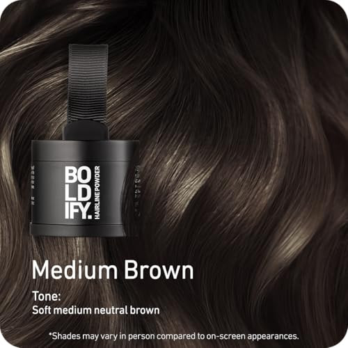 BOLDIFY Hairline Powder - Water-Resistant Root Touch Up Hair Color for Gray Coverage - 24-Hour