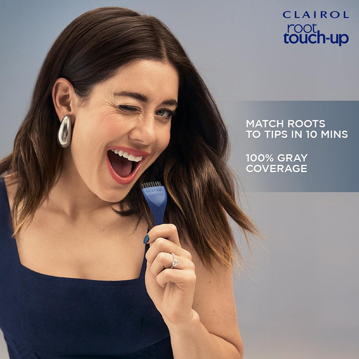 Clairol Root Touch-Up by Nicen Easy Permanent Hair Dye, 5G Medium Golden Brown Hair Color 100% Gray