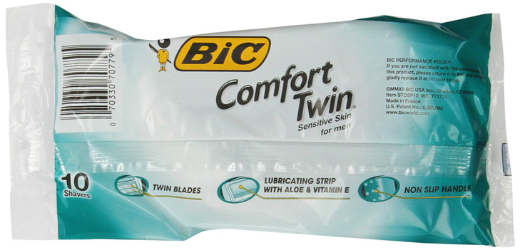 BIC Comfort Twin Disposable Razors, 2 Blades For a Smooth and Comfortable Shave, 10-Count