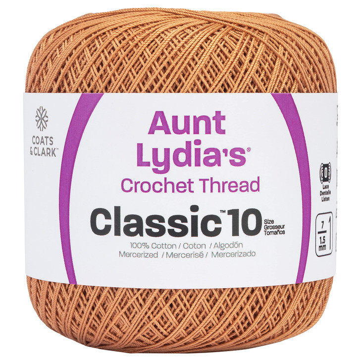 Coats Crochet 154-0310 Aunt Lydias Crochet, Cotton Classic Size 10, Copper Mist