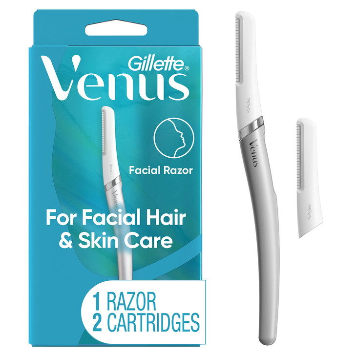 Gillette Venus Dermaplaning Tool, 2 Blade Refills, Exfoliating Face Razors for Women, Eyebrow and