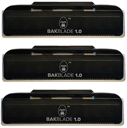 baKblade 1.0 Back Hair and Body Shaver Refill Replacement Cartridges. 4 Inch Extra-Wide Wet or Dry