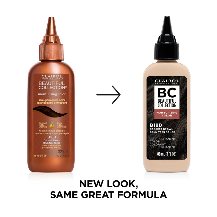 Clairol Professional Beautiful Collection Hair Color, 18D Darkest Brown, 3 Fl Oz - Packaging May