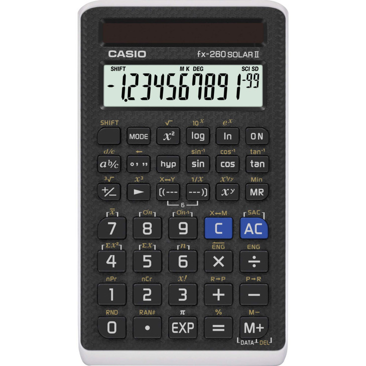 Casio fx-260 Solar II Scientific Calculator 10-Digit Display Fraction & Trig Functions Ideal for