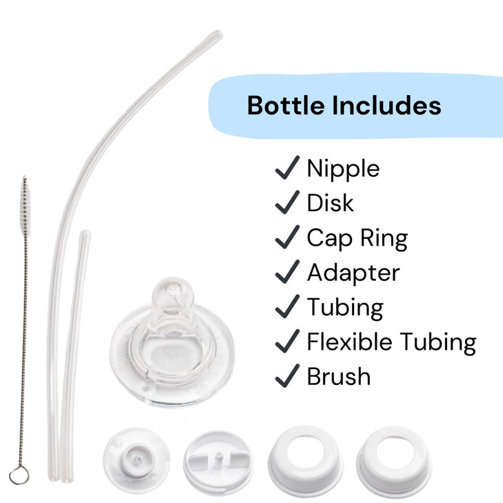 Hands-Free Baby Bottle - Anti-Colic Nursing System 4 oz Baby Bottle with Fast Flow Nipple/Teat 3m+