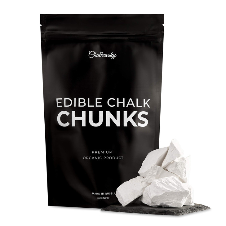 Chalkovsky Edible Chalk -Natural,Crunchy Belgorod Chalk Chunks - Russian Organic Chalk for Bone