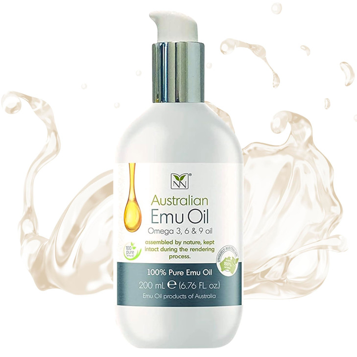 Emu Oil Skin Moisturizer - Scalp, Hair, Face, Body & Nail Moisturizer with Omega 3, 6, 9, Vitamins