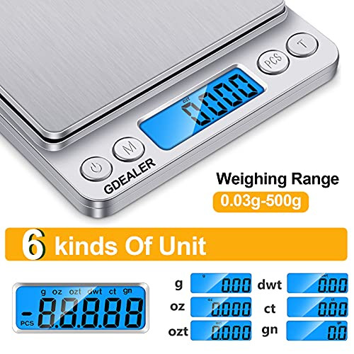GDEALER Food Scale, 0.001oz/0.01g Precise Digital Kitchen Scale Gram Scales Weight Food Coffee