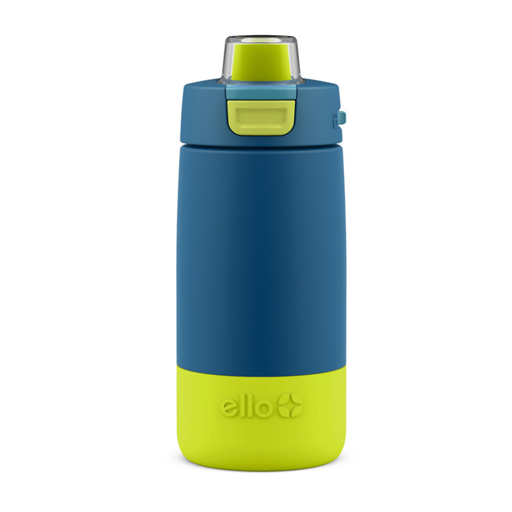 Ello Kids Colby 12oz Stainless Steel Insulated Water Bottle with Straw and Built-In Silicone
