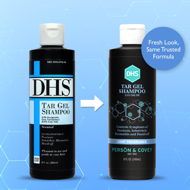 DHS Person & Covey T Gel Shampoo - Anti Dandruff, Mildly Scented Psoriasis Shampoo - 8 Fl. Oz.
