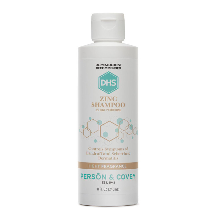 DHS Zinc Shampoo - Dandruff Shampoo - for Flaky and Dry Scalp with 2% Zinc Pyrithione, 8 oz