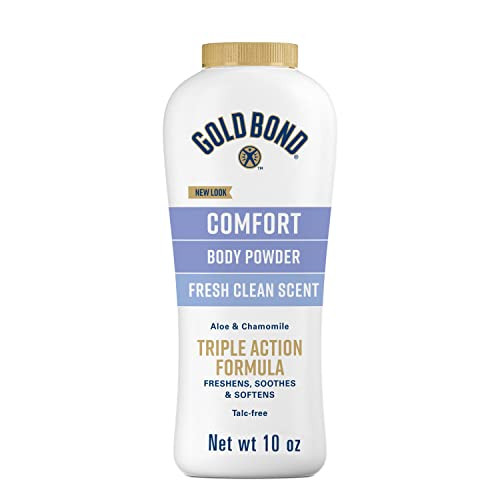 Gold Bond Comfort Body Powder for Men and Women, 10 oz., Talc-Free, Fresh Clean Scent With Aloe &