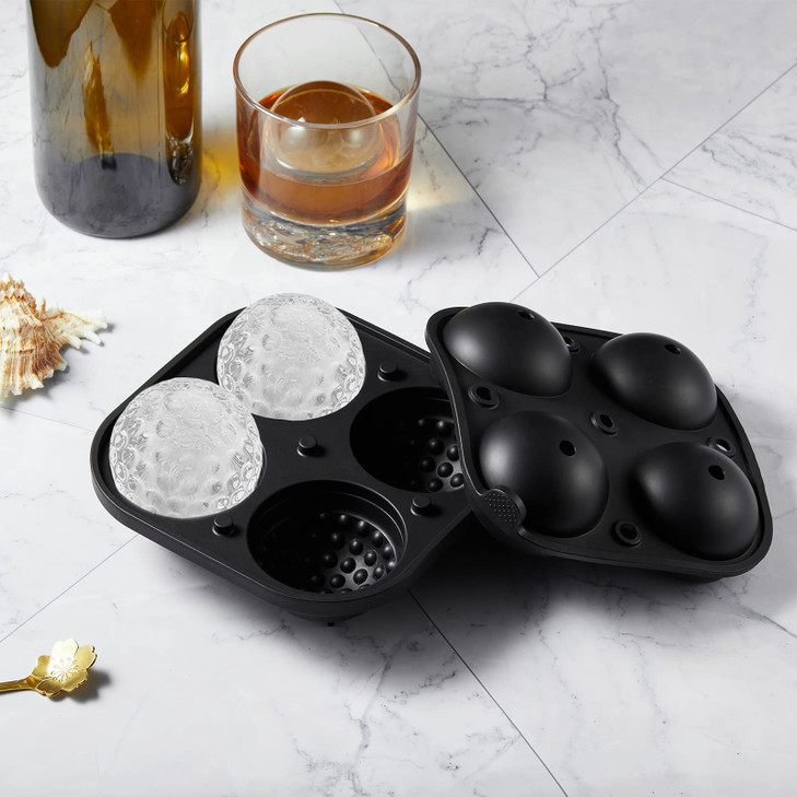 ACOOKEE Novelty Golf Gifts Ball Ice Maker Mold, 2.5 Large Sphere Round Ice Cube Mold for Cocktails
