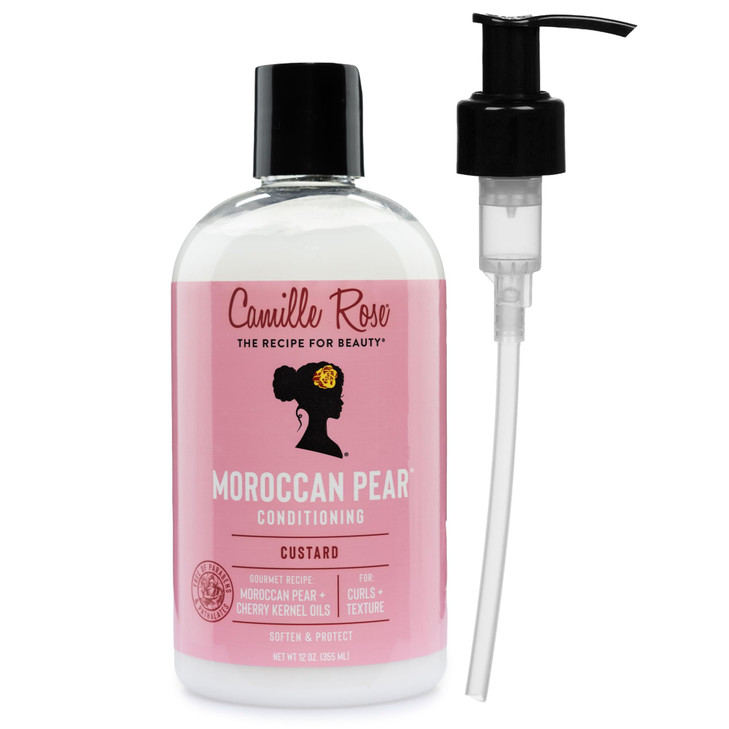 Camille Rose Conditioner, Moroccan Pear, with Pump - Hair Mask, Detangler, Deep Conditioner for
