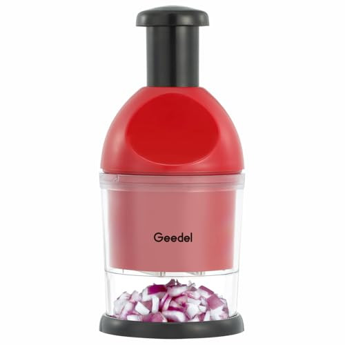 Geedel Food Chopper, Easy to Clean Manual Hand Vegetable Chopper, Dishwasher Safe Slap Onion Cutter