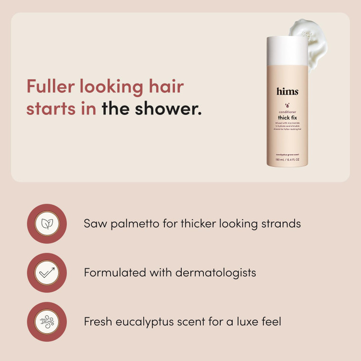 hims Thick Fix Thickening Conditioner - Made with Panthenol & Niacinamide - Lightweight