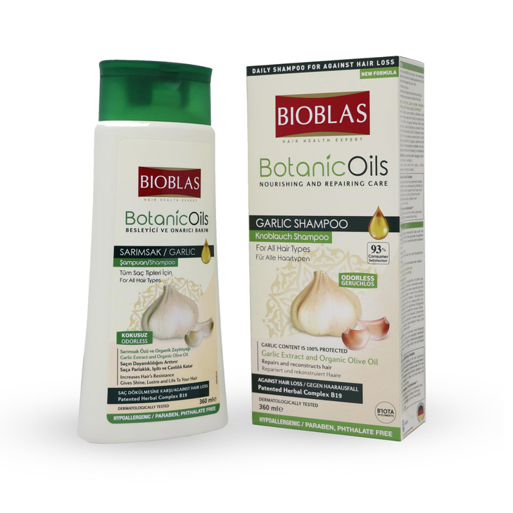 BIOBLAS Garlic Shampoo - Odorless & Unscented Hair Growth for Men & Women - Clarifying to Cleanse