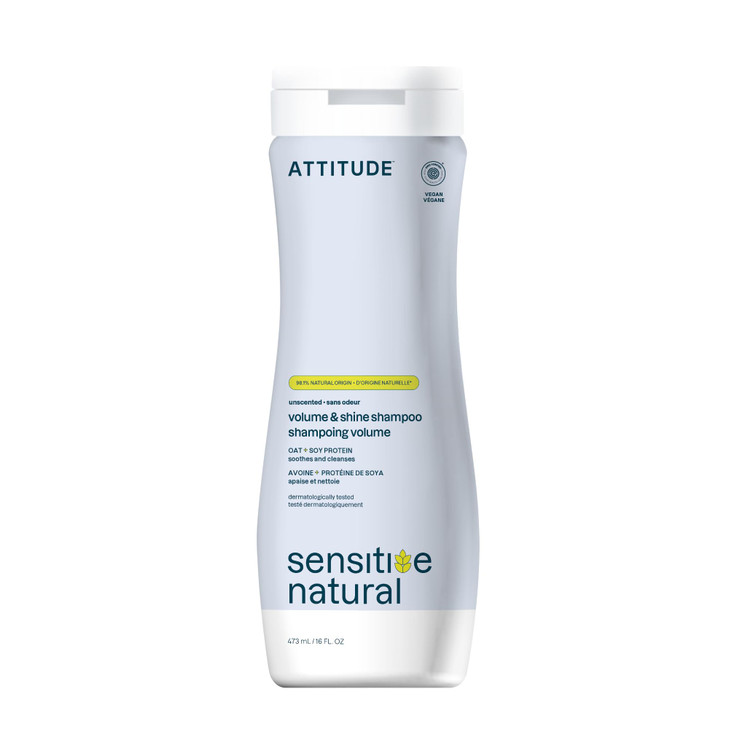 ATTITUDE Hair Shampoo for Sensitive Dry Scalp, EWG Verified, Soothing Oat, For Thin Hair, Naturally