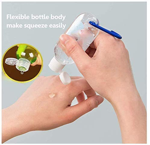 Besitek 50 PCS Travel Plastic Clear Keychain Bottles, Hand sanitizer bottle containers, Leakproof