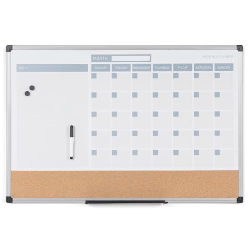 MasterVision 3-in-1 Monthly Dry-erase Calendar Board