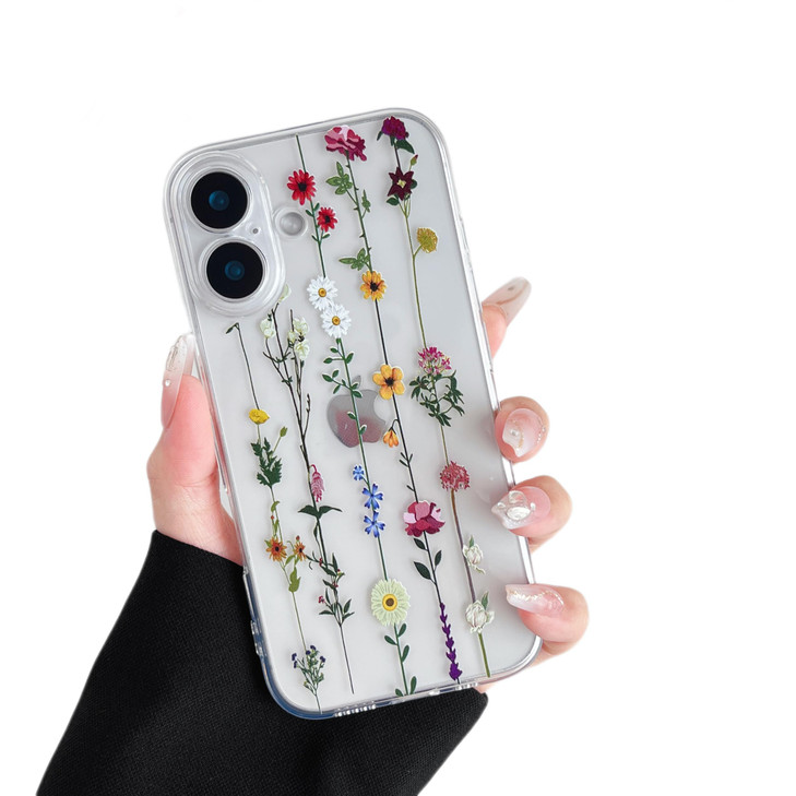 ZTOFERA Floral Case for iPhone 16 Plus 6.7",Cute Flower Pattern Case for Girls Women,Flexible Silicone Protective Slim Shockproof Bumper Phone Cover