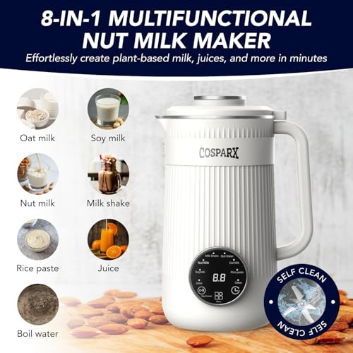 8 in 1 Nut Milk Maker Machine Blender 32oz Homemade Soy Almond Oat Coconut Plant Based
