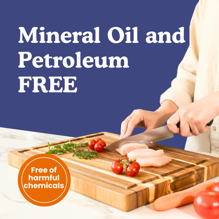 Non-Toxic Acacia Wood Cutting Board Mineral Oil and Plastic Free 16x11
