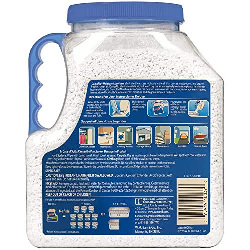 DampRid - Fragrance Free Mega Moisture Absorber Refill Container 7.5 lb Traps Moisture in Basements