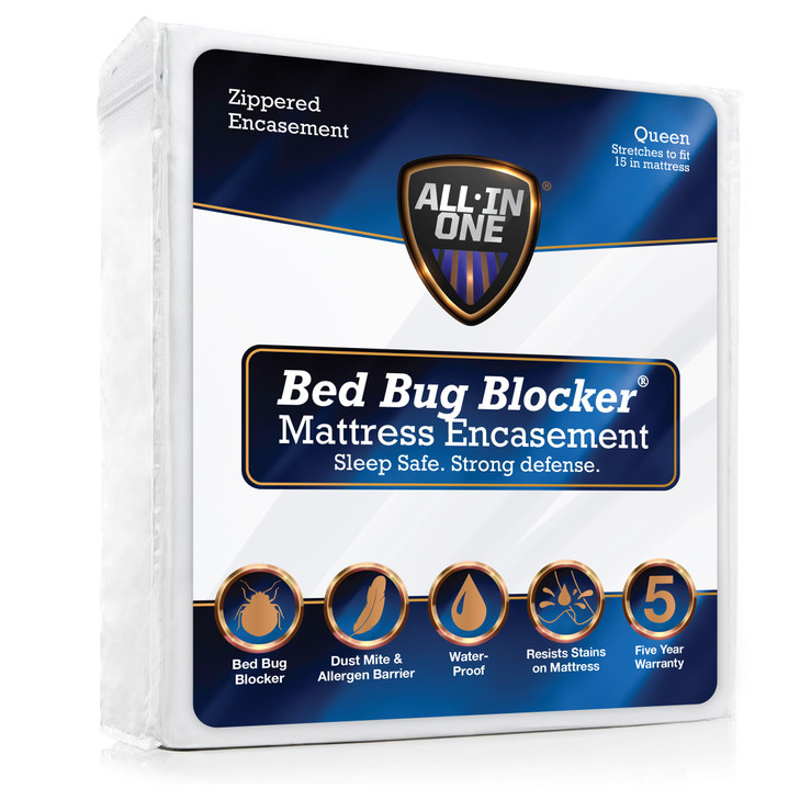 All-in-One Mattress Protector Zippered Encasement Water and Stain Resistant - Model FRE146XXWHIT03