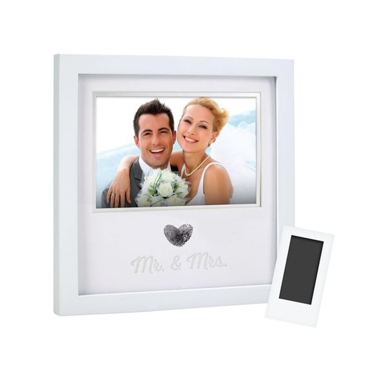 Pearhead Heart Thumbprint Photo Frame and Ink Kit Wedding Keepsake Registry or Reception Idea