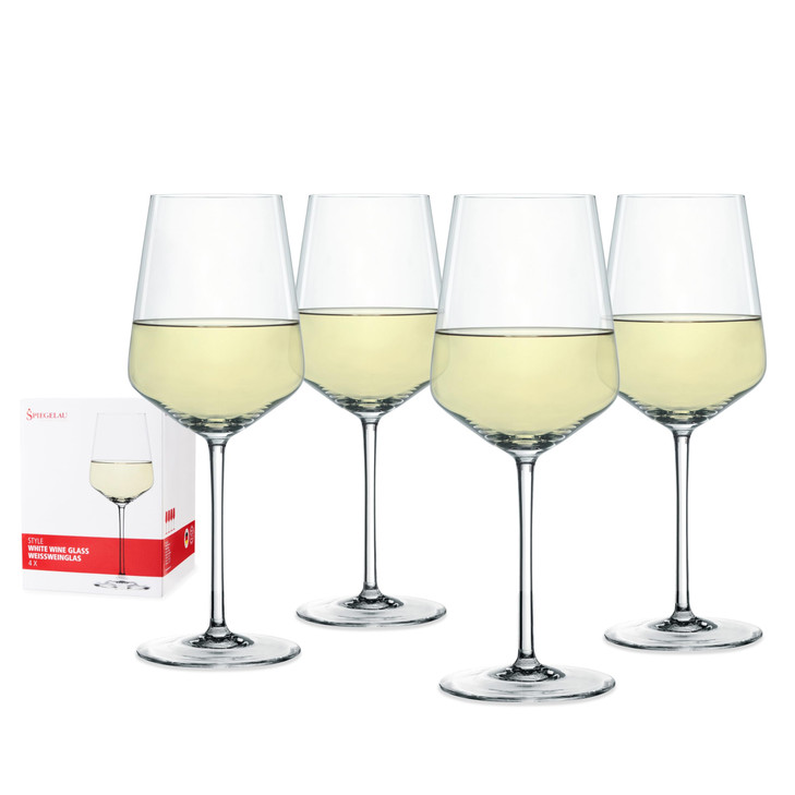 Spiegelau Style Crystal White Wine Glasses Gift Set Elegant Stemmed Wine Glasses Stylish Glassware
