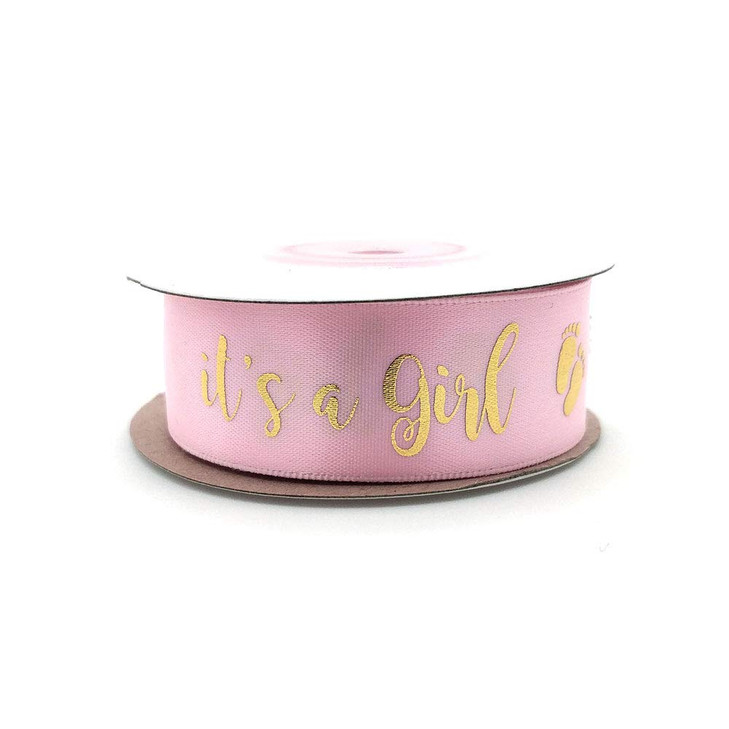 Pink and Gold Ribbon - It s a Girl for Baby Shower - Decoration for Your Baby Shower Pink and Gold