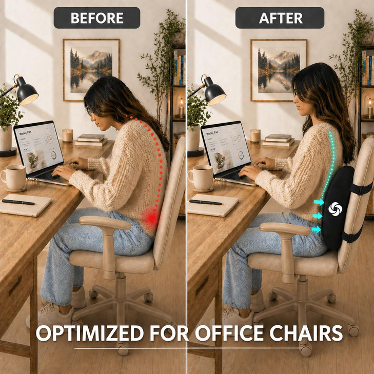 Samsonite Lumbar Support Pillow for Office Chair Lower Back Support for Car Back Pillow Desk Chair