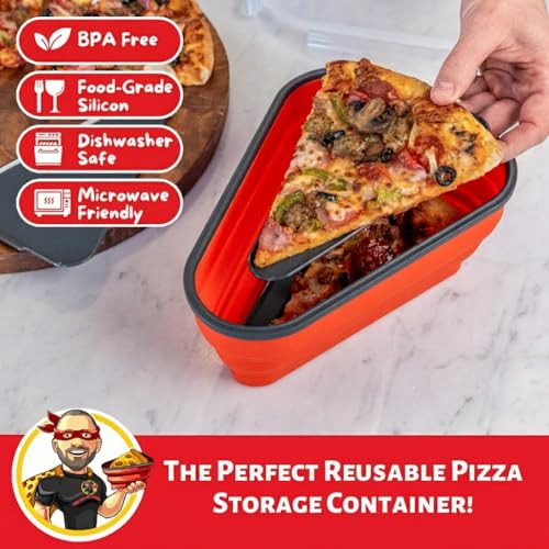 The Perfect Pizza PackTM - Reusable Pizza Storage Container with 5 Microwavable Serving Trays