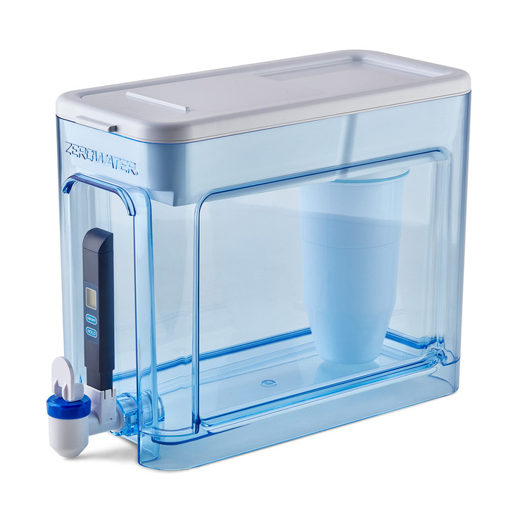 ZeroWater 32-Cup 5-Stage Water Filter Dispenser with Instant Read Out - 0 TDS for Improved Tap