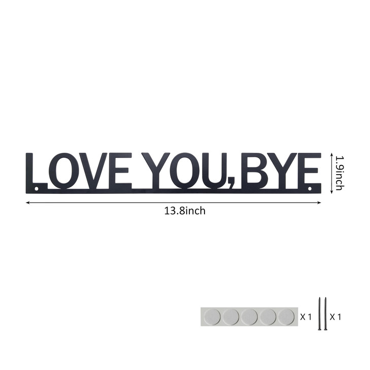 Love You Bye Sign Above Door Wall Decor for Home Metal Boho Wall Decor