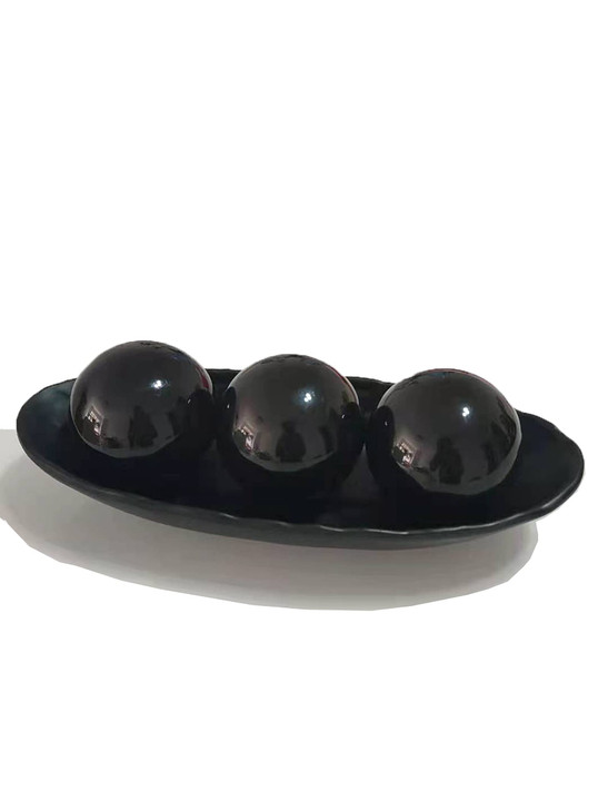 Home Decor Tray and Orbs Balls Set of 3 Ideal