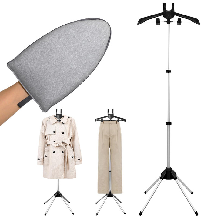 Garment hanger for steaming clothes with Ironing Gloves Clothes Steamer Stand Hanger Steam rack