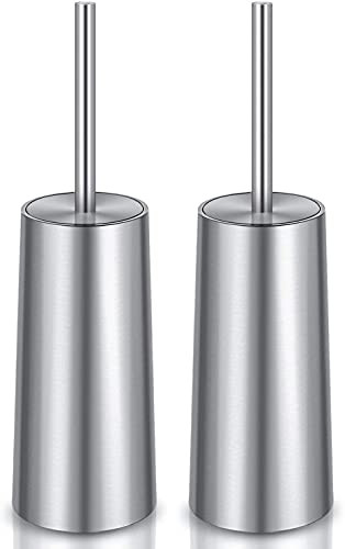 Toilet Brush and Holder 2 Pack Toilet Brush with 304 Stainless Steel Long Handle Toilet Bowl Brush