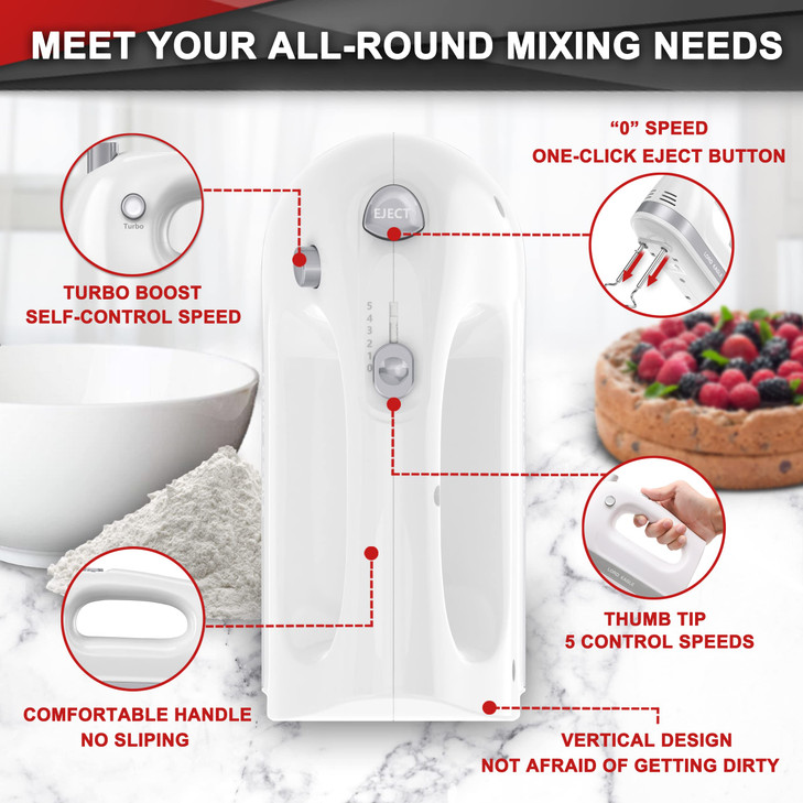 Lord Eagle Hand Mixer Electric Handheld 400W 5-Speed Lightweight