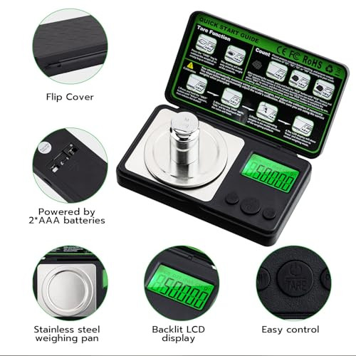 Mcbazel Mini Milligram Scale 50g 0.001g Portable Jewelry Scale Digital High Precision Micro Gram