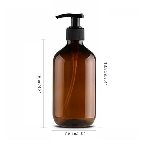 Mochiglory 500ML Large Capacity Empty Lotion Pump Bottles Plastic Brown Green Soap Lotion Pumps