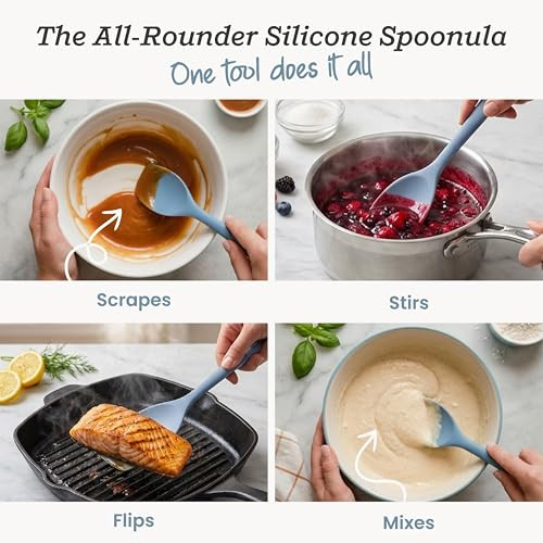 StarPack Silicone Spoonula The All-Rounder 11 Inch - LFGB Spoon Spatula 600°F Heat Resistant