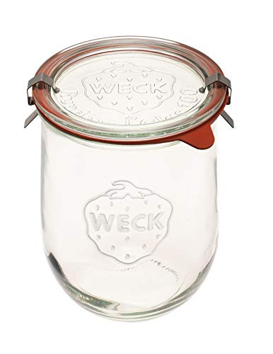 Weck Tulip Jar - Sour Dough Starter Jars for Sourdough - 1 x WECK 745 Large Clear Jar with Wide