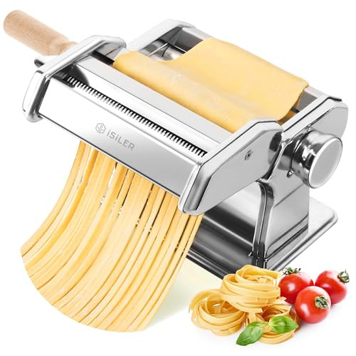 3-in-1 Pasta Maker 9 Thickness Settings Dough Rollers and 2 Size Cutters