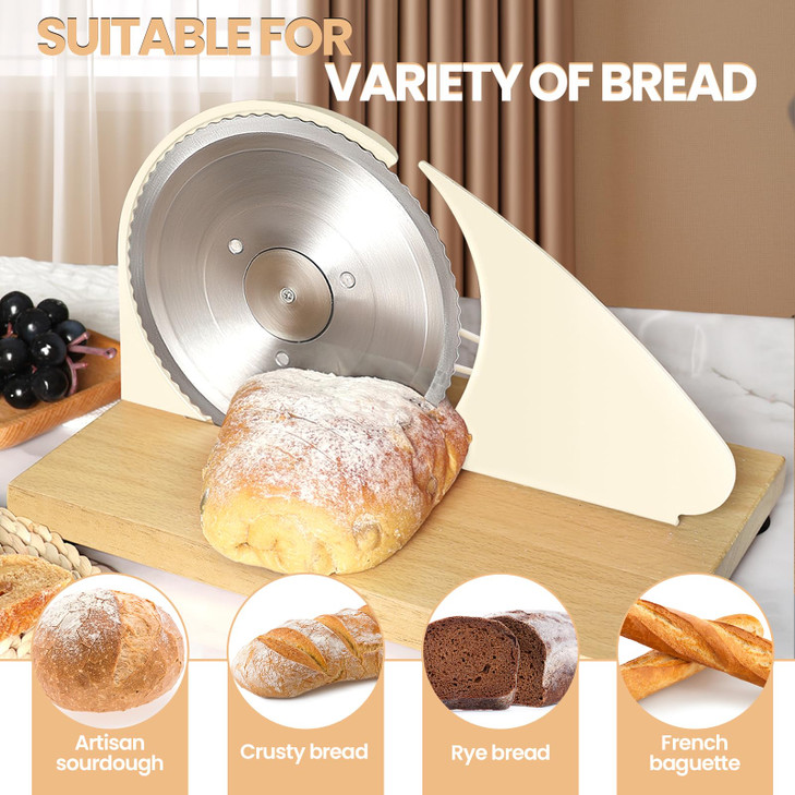 Brvclon Manual Bread Slicer Adjustable Thickness Hand Crank Bread Slicer for Homemade Sourdough