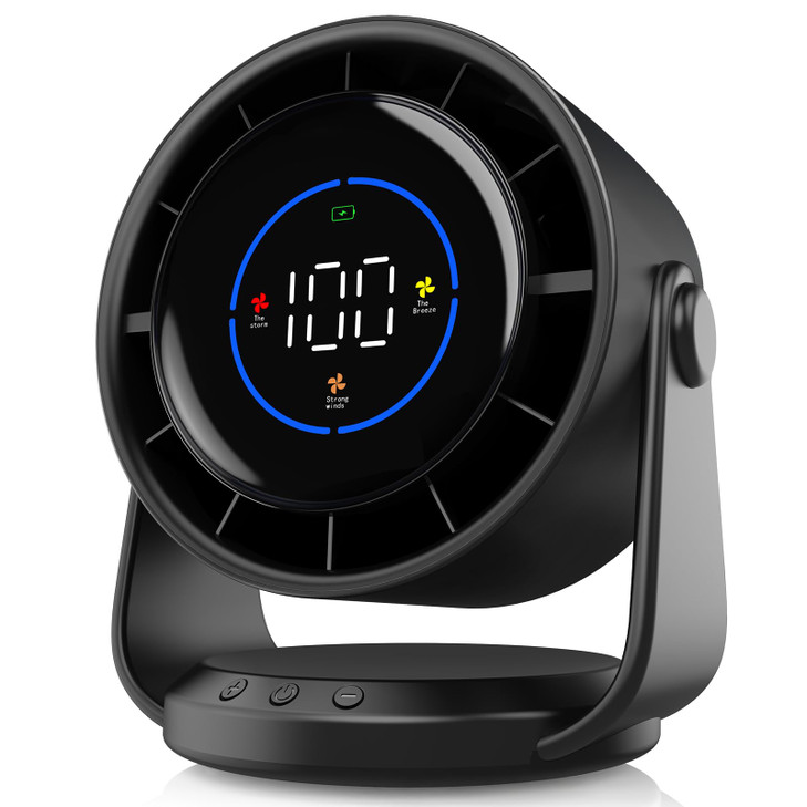 YOSHENMO Desk Fan Turbo Table Fan for Bedroom 100-Speed Digital Display Low Noise 105° Adjustable