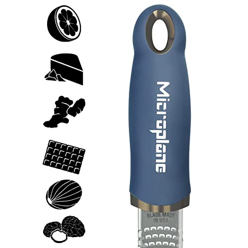 Microplane Premium Zester Grater in Denim Blue Lemon Zester tool Hard Cheese and Vegetable Grater