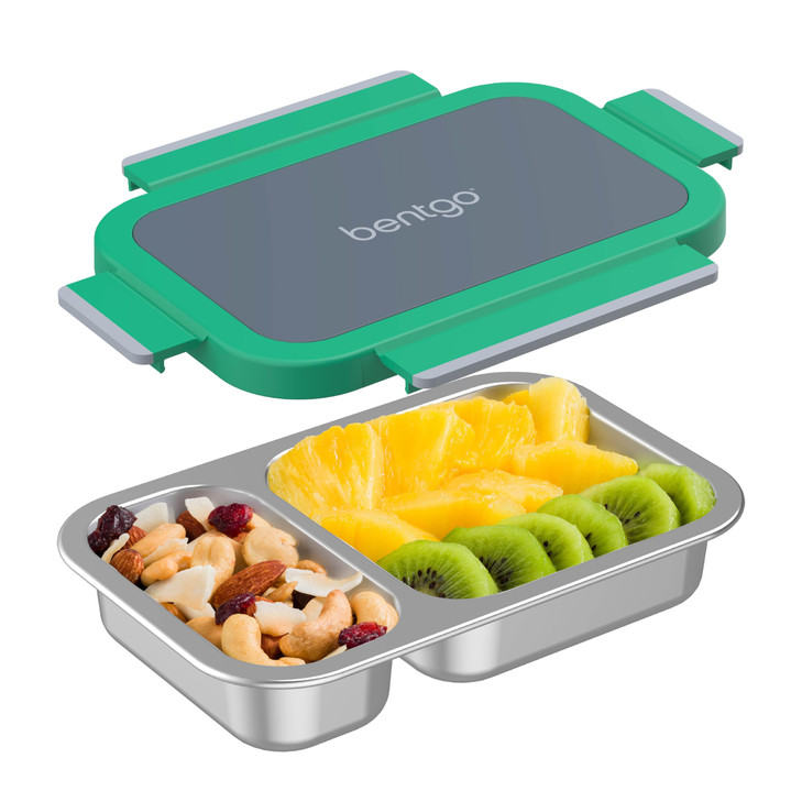 Bentgo Stainless Steel Snack Box Leak-Proof 2 Compartments 2-Cup Capacity