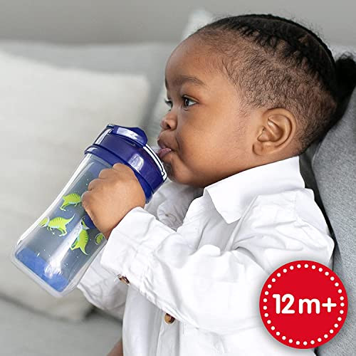 Dr. Brown s Milestones Insulated Sippy Cup with Straw and Handles, Spill-Proof Tumbler with Lid
